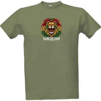 Pánské tričko Tričko s potiskem Rasta lion vibe pánské