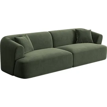 Pohovka Cosmopolitan Design Zelená sametová čtyřmístná pohovka Campi 255 cm