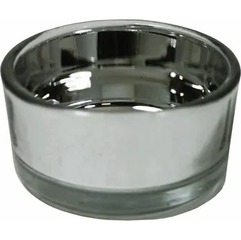 Vánoční svícen Svícen skleněný XS stříbrný 5*3cm 9306050