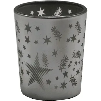 Vánoční svícen Svícen skleněný Vánoce 6,5*5,5cm 9306073