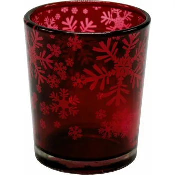 Vánoční svícen Svícen skleněný M Vločky 8*7cm 9306077