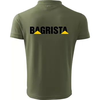 Pánská košile Bagrista nápis - Polokošile pánská Pique Polo 203 - S ( Khaki )