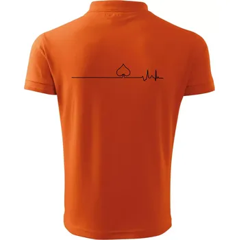 Pánská košile Poker EKG listy piky - Polokošile pánská Pique Polo 203 - 5XL ( Oranžová )