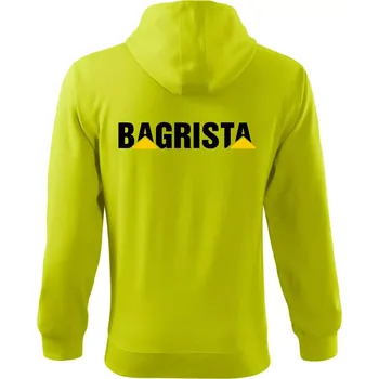 Pánské oblečení Bagrista nápis - Mikina s kapucí na zip trendy zipper - S ( Limetková )