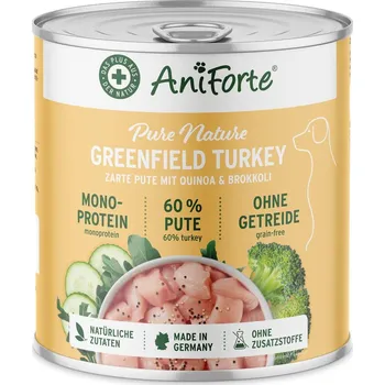 Krmivo pro psa AniForte Mokré krmivo GreenfieldTurkey - krůtí maso s quinoa (400 g - 800 g) Počet a hmotnost: 1 x 400g