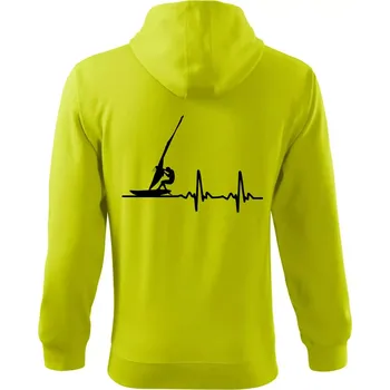 Pánská mikina EKG Windsurfing - Mikina s kapucí na zip trendy zipper - 3XL ( Limetková )
