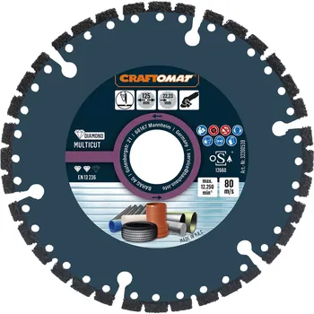Řezný kotouč Craftomat Diamantový řezný kotouč Multicut, ø 125 × 2,4 × 22,23 mm, 12250 ot./min. 6680001