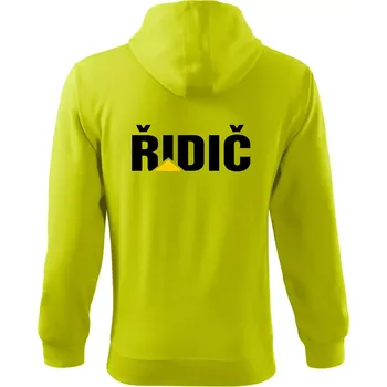 Pánská mikina Řidič nápis - Mikina s kapucí na zip trendy zipper - 2XL ( Limetková )