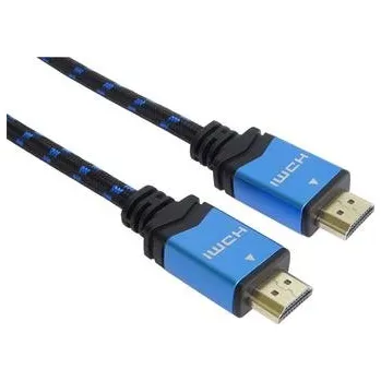 Video kabel PremiumCord 4K HDMI 2.0b High Speed + Ethernet kabel, zlacené HQ konektory, bavlněné provedení, 1,5m