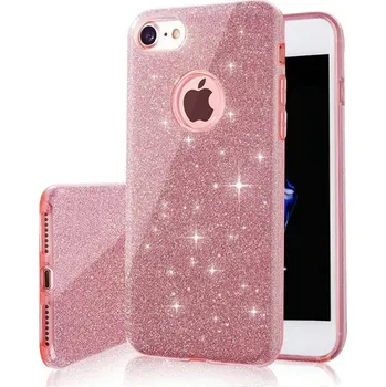 Pouzdro na mobilní telefon TFO Glitter 3v1 kryt pro Samsung Galaxy S25 růžový