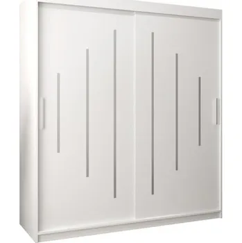 Šatní skříň Šatní skříň s posuvnými dveřmi YORK - 180x200cm -Bílá-