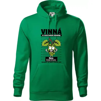 Pánská mikina Vinná réva odsouzena Hibernal - Mikina pánská Cape s kapucí - M ( Středně zelená )