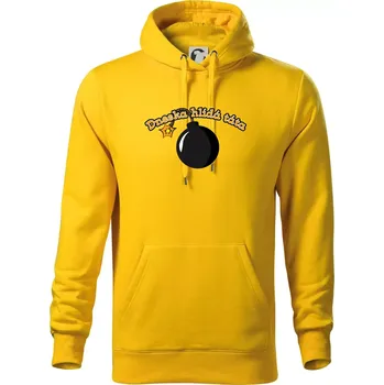 Pánská mikina Dneska hlídá táta - Mikina pánská Cape s kapucí - 4XL ( Žlutá )