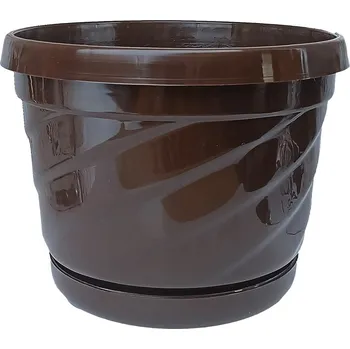 Květináč Květináč s miskou Malaga 190x130 mm hnědá