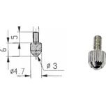Kmitex Náhradní dotek k úchylkoměru, pr. 3mm, M2,5mm