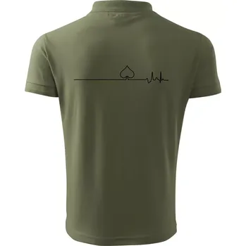 Pánská košile Poker EKG listy piky - Polokošile pánská Pique Polo 203 - 2XL ( Khaki )