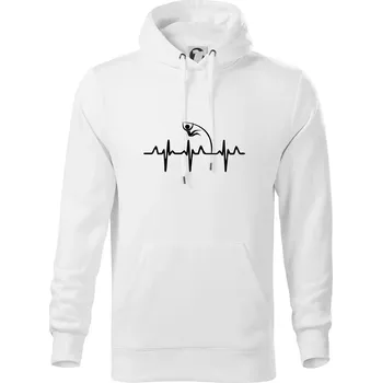 Pánská mikina EKG skok o tyči - Mikina pánská Cape s kapucí - M ( Bílá )