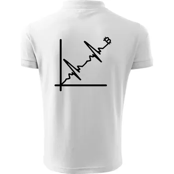 Pánská košile EKG graf bitcoin - Polokošile pánská Pique Polo 203 - 4XL ( Bílá )