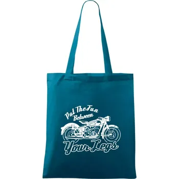 Put The Fun Between Your Legs Moto - Taška bavlněná - 42 x 38 cm ( Petrolejová )