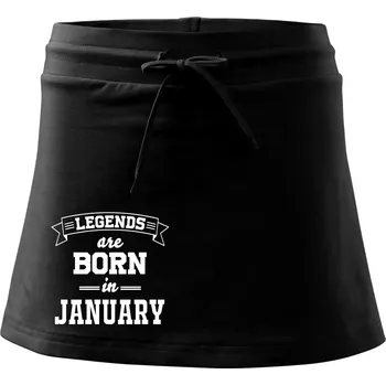Dámská sukně Legends are born in January - Sportovní sukně - two in one - XS ( Černá )