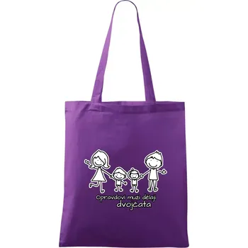 Opravdoví muži dělají dvojčata - kluk kluk - Taška bavlněná - 42 x 38 cm ( Fialová )