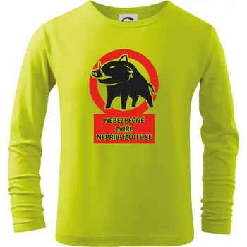 Dětská móda Nebezpečné zvíře - Triko dětské Long Sleeve - 134 cm/8 let ( Limetková )