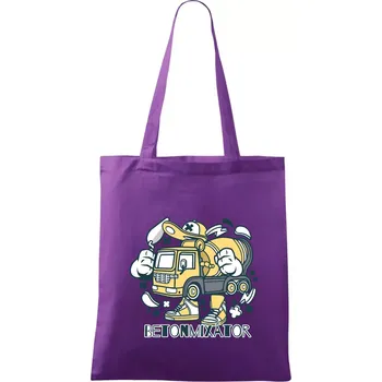 Betonmixátor - Taška bavlněná - 42 x 38 cm ( Fialová )