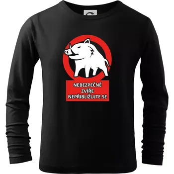 Chlapecké tričko Nebezpečné zvíře - Triko dětské Long Sleeve - 122 cm/6 let ( Černá )
