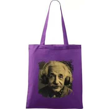 Albert se sluchátky - Taška bavlněná - 42 x 38 cm ( Fialová )