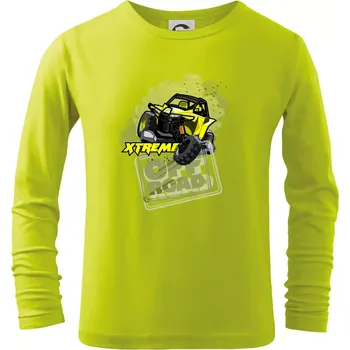 Dětská móda ATV xtreme race - Triko dětské Long Sleeve - 104-110cm / 3-4 roky ( Limetková )