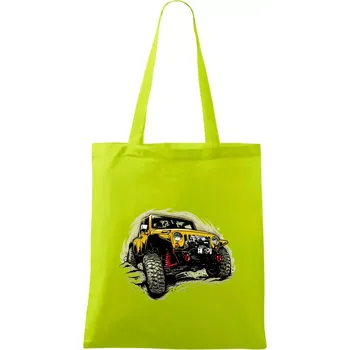Žlutý offroad s navijákem - Taška bavlněná - 42 x 38 cm ( Limetková )