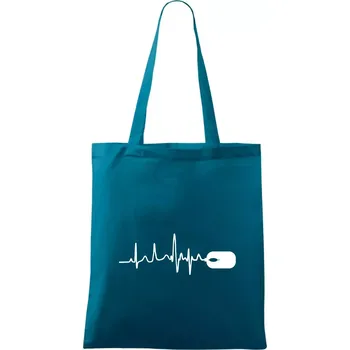 EKG myš - Taška bavlněná - 42 x 38 cm ( Petrolejová )