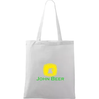 Nákupní taška John Beer - Pivo - Taška bavlněná - 42 x 38 cm ( Bílá )