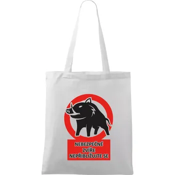 Nebezpečné zvíře - Taška bavlněná - 42 x 38 cm ( Bílá )