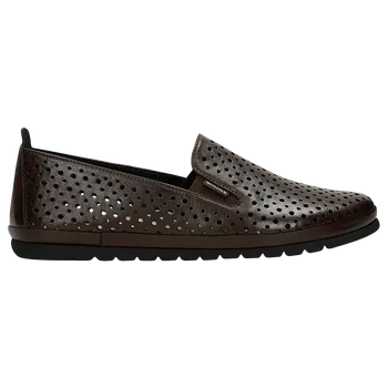 Dámské polobotky Hnědé Dámské Mokasíny Z Perforované Lícové Kůže Wojas 4610252 37