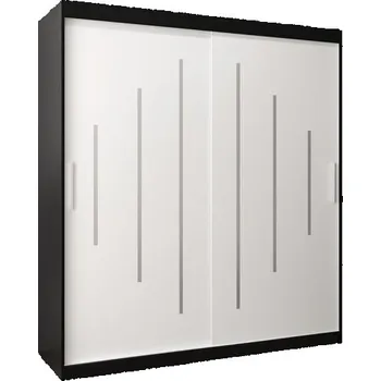 Šatní skříň Šatní skříň s posuvnými dveřmi YORK - 180x200cm -Černá-Bílá-