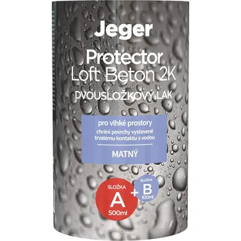 barva a nátěr na dřevo Jeger Protector Loft Beton Ochranný nátěr 2K 2 složkový, matný, 600 ml&nbsp;41200