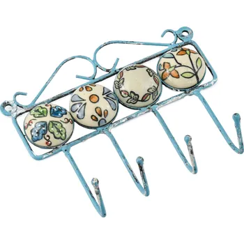 Věšák SANU BABU Keramický věšáček, ruční práce, 4 háčky, 19x17cm (AR)