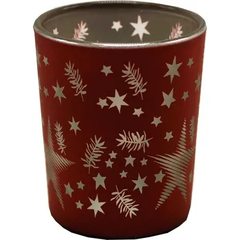 Svícen Svícen skleněný Vánoce M 8*7cm 9306080