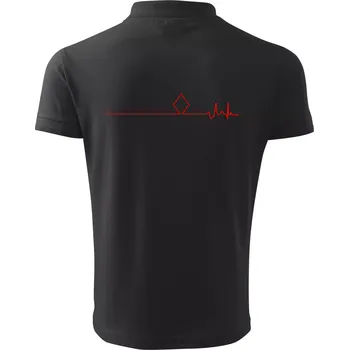 Pánská košile Poker EKG kule kára - Polokošile pánská Pique Polo 203 - XL ( Dřevěné uhlí )