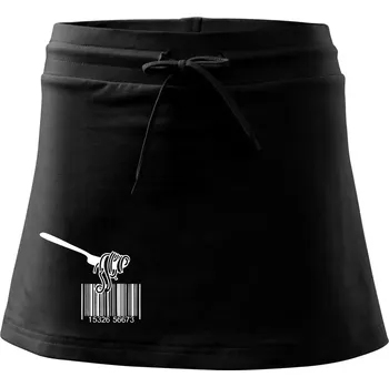 Dámská sukně Čárový kód pasta - Sportovní sukně - two in one - XL ( Černá )