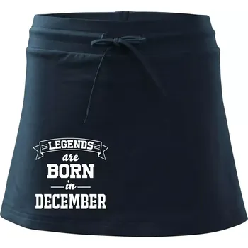 Dámské oblečení Legends are born in December - Sportovní sukně - two in one - XL ( Námořní modrá (velmi tmavá - téměř černá) )