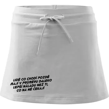 Dámská sukně Lidé co chodí pozdě - Sportovní sukně - two in one - XL ( Bílá )