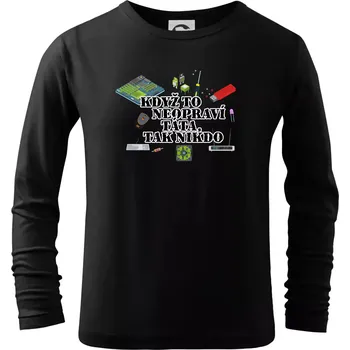 Chlapecké tričko Když to neopraví táta - počítač - Triko dětské Long Sleeve - 122 cm/6 let ( Černá )