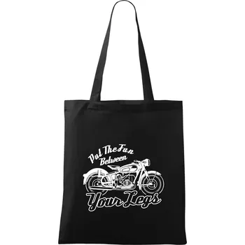 Nákupní taška Put The Fun Between Your Legs Moto - Taška bavlněná - 42 x 38 cm ( Černá )