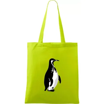 Tučňák černobílý z boku - Taška bavlněná - 42 x 38 cm ( Limetková )