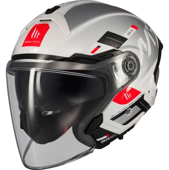 Helma na motorku MT Helmets Otevřená helma na motorku MT Cosmo SV Silence bílo-šedá XS