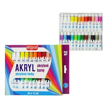 Vodová barva Barvy akrylové sada LUMA 24 barev 12ml