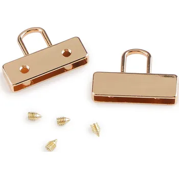 Kovová koncovka na popruh šíře 25 mm růžové zlato 10 ks