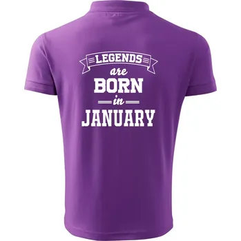 Pánská košile Legends are born in January - Polokošile pánská Pique Polo 203 - S ( Fialová )